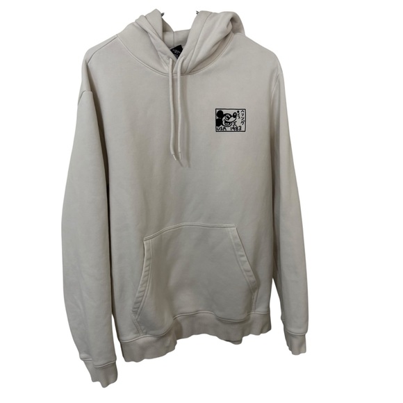 H&M Other - H&M x Mickey Mouse x Keith Haring Men's off white Beige Pullover Hoodie sweater